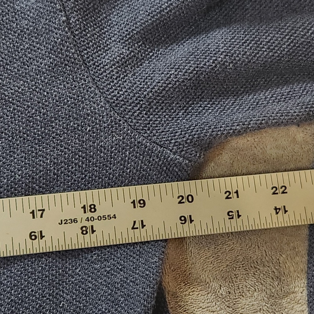 Polo Ralph Lauren Sweater Mens Medium Blue 1/4 Zip Pima Cotton Elbow Patch - Picture 7 of 8